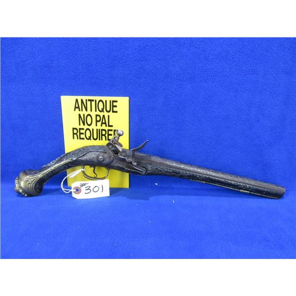 No PAL Required - Indo-Persian Style Flintlock Pistol in Approx. 60 Cal.
