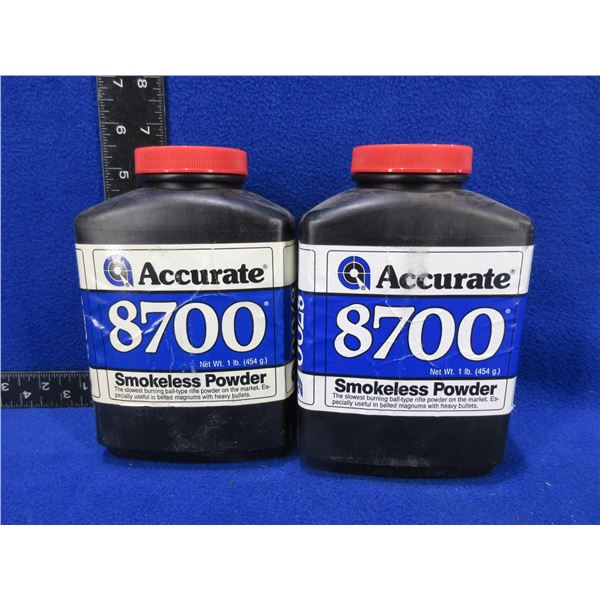 Accurate 8700 Smokeless Powder - 2 Sealed 1 lb Tubs