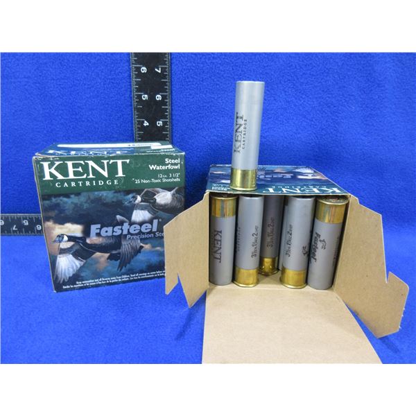 12 Ga 3 1/2" 2 Shot Kent Fasteel Shotshells - 2 Boxes of 25