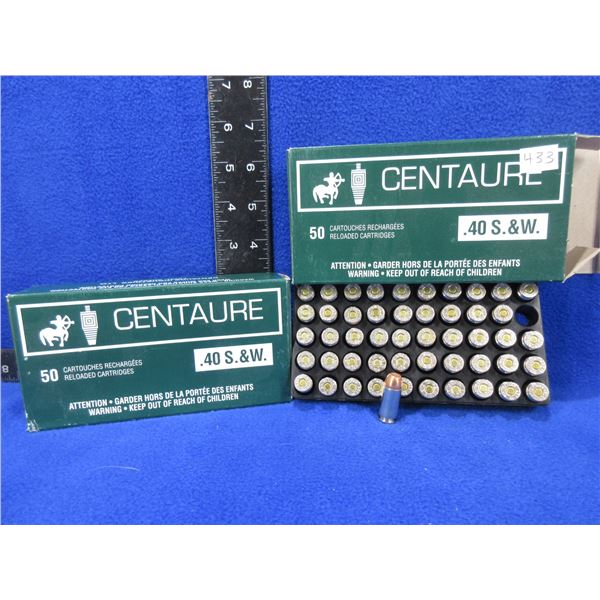 40 S&W Centaure Factory Reloads - 2 Boxes of 50