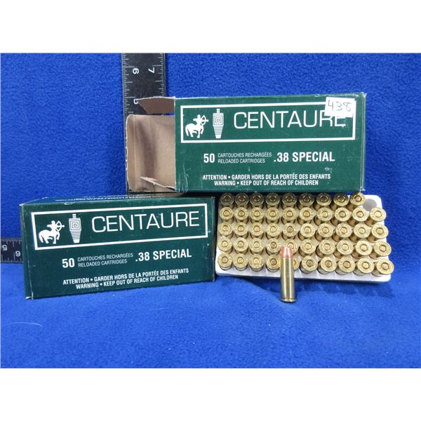 38 Spl Centaure Factory Reloads - 2 Boxes of 50