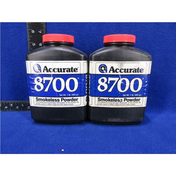 Accurate 8700 Smokeless Powder - 2 Sealed 1 lb Tubs