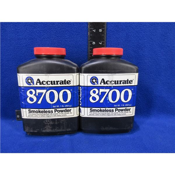 Accurate 8700 Smokeless Powder - 2 Sealed 1 lb Tubs