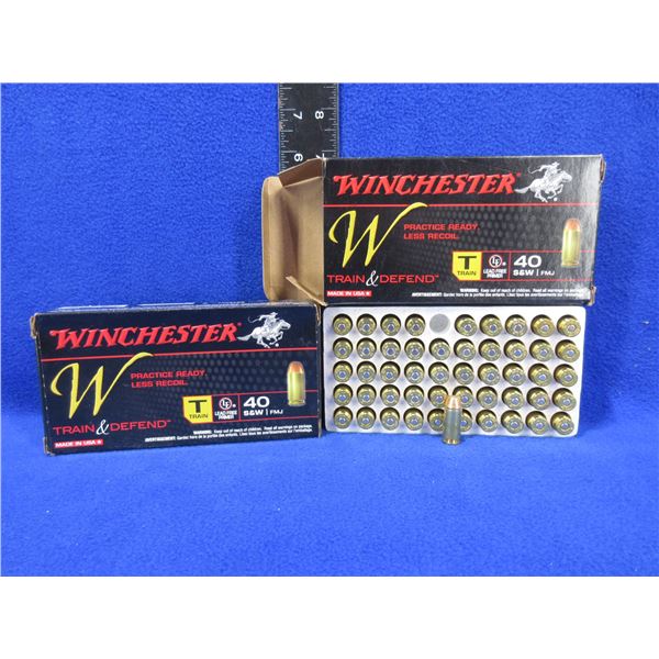 40 S&W 180gr FMJ Winchester Train & Defend Cartridges