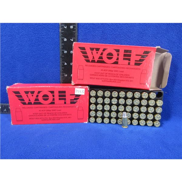 45 ACP 200gr SWC Lead Factory Reloads by Wolf
