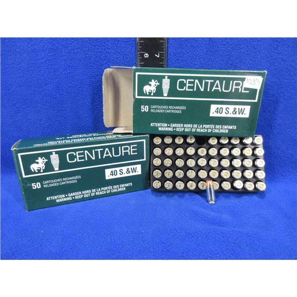 40 S&W Centaure Factory Reloads - 2 Boxes of 50