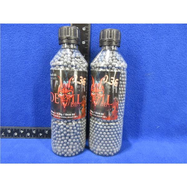 Blaster Devil Airsoft BB's - 0.36g/6mm BB - 2 Bottles of 3000