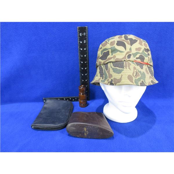 Lot of Misc. - Goose Call, Camo/Orange Hat, Recoil Pad