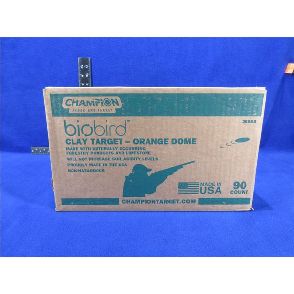 Champion Biobird Clay Target - Orange Dome - Sealed Case