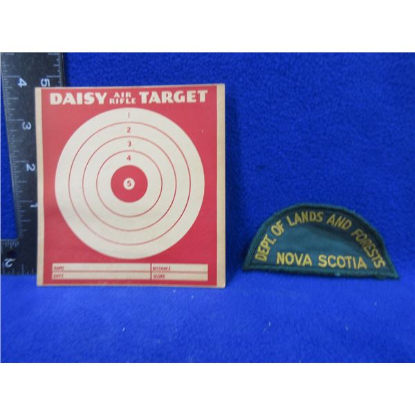 6 Daisy Air Rifle Targets and Nova Scotia Patch