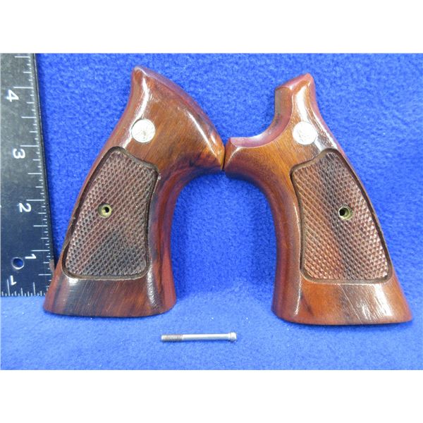S&W K-Frame Square Butt Wood Grips with Screw