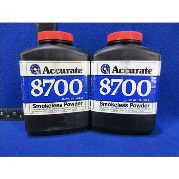 Accurate 8700 Smokeless Powder - 2 Sealed 1 lb Tubs