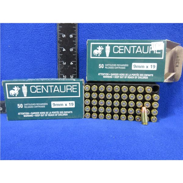 9MMX19 Centaure Factory Reloads - 2 Boxes of 50
