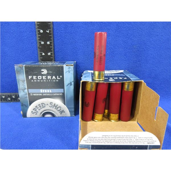 12 Ga 3 1/2" 2 Shot Federal Steel Shotshells - 2 Boxes of 25