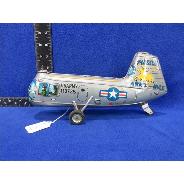 Vintage Wind Up Tin Helicopter Piasecki Army Mule 110735