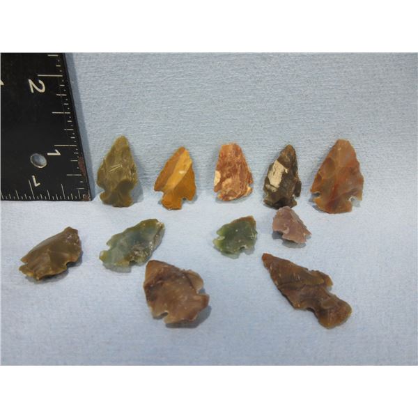 11 Arrowheads - Approx. 3/4" to 1 1/4" Length