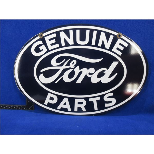 Vintage 2 Sided Porcelain Sign - Genuine Ford Parts