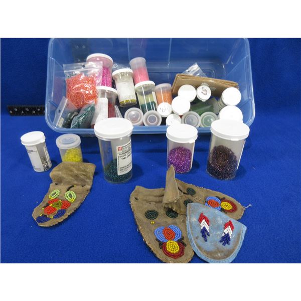 Lot of Misc. Glass Beads for Leather and Bead Work