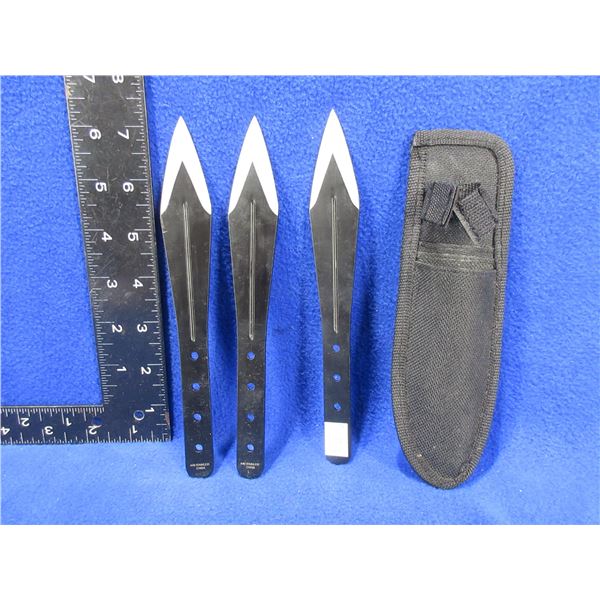 Set of 3 Throwing Knives with Sheath - 440 Stainless China