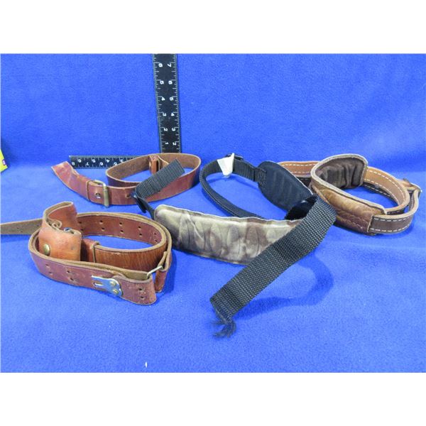 4 Rifle Slings - 3 Are Leather, 1 is Fabric
