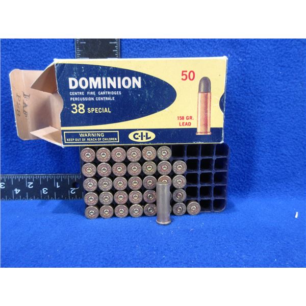 Brass Only - 38 Spl Dominion Unprimed - Box of 36