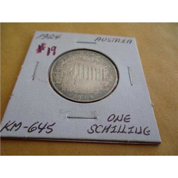 1924 AUSTRIA SILVER ONE SCHILLING 1924-austria-silver-one-schilling