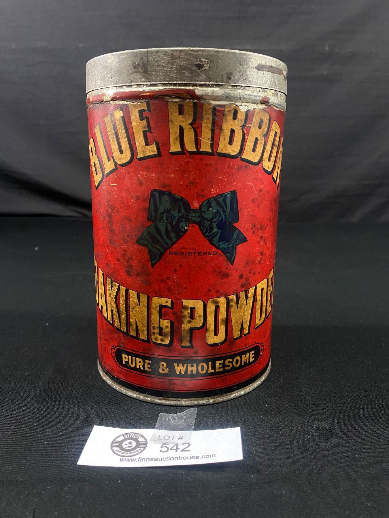 Vintage Blue Ribbon Baking Powder Can