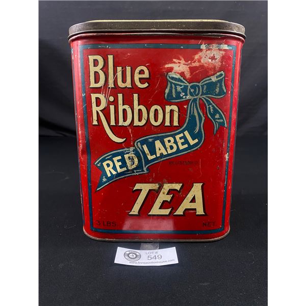 Vintage Blue Ribbon Red Label Tea Tin.