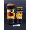 Image 1 : Lot of 2 Early Nabob Paper Label Instant Coffee Jars with Lids. 10oz and 6oz