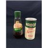 Image 2 : Vintage Nabob Coffee Tin with a Nabob Paper Label Butterscotch Syrup Jar and a Cayenne Pepper Jar