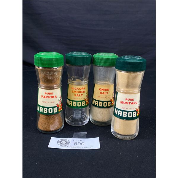 Lot of 4 Vintage Nabob Spice Jars