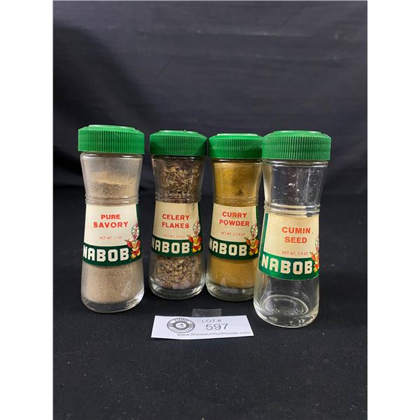 Lot of 4 Vintage Nabob Spice Jars