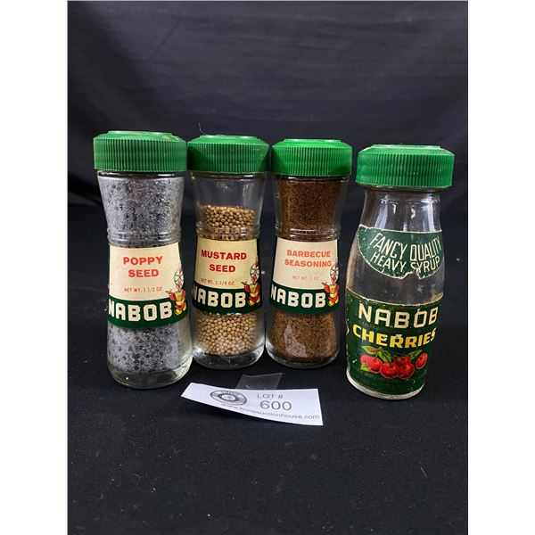 Lot of 4 Vintage Nabob Spice Jars