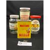 Image 1 : Lot of 3 Early Nabob Speice Jars with Paper Lables and 1 Spice Tin