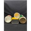 Image 8 : Lot of 3 Early Nabob Speice Jars with Paper Lables and 1 Spice Tin