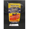 Image 1 : Vintage 1 b Blue Ribbon Yellow Coffee Bag. Regular Grind