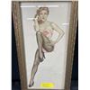 Image 2 : Early Varga Framed Pin-Up Girl. Approx. 12 1/2" x 6 1/2"