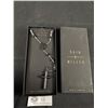 Image 1 : New Bain Miller Mens Stainless Steel Necklace w/Cross, Very Nice Black & Chrome