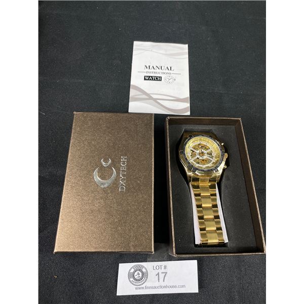 New Dxytech Mens Automatic Watch, Very Nice Gold Finish