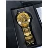 Image 2 : New Mens Gold w/Black Dial Face Winner Men's Watch. Automatic Wind.