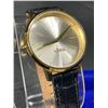 Image 2 : Mens Nixon "The Kensington" Silver Face w/Black Leather Band Watch