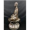 Image 2 : Beautiful Budha On Lotus Flower Statue, Appox. 12 1/2" Tall