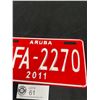 Image 3 : 2011 Aruba Motorcycle License Plate. Very Good Condition