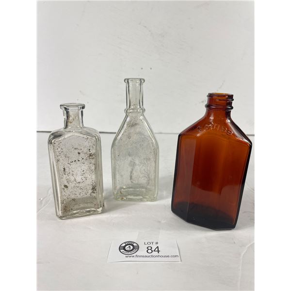 Vintage Apothecary Bottles- Amber Squibb 1932, Clear Nyal & Other