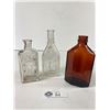 Image 1 : Vintage Apothecary Bottles- Amber Squibb 1932, Clear Nyal & Other