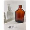 Image 3 : Vintage Apothecary Bottles- Amber Squibb 1932, Clear Nyal & Other