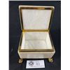 Image 2 : Vintage Alabaster w/Brass Footed Jewel Box