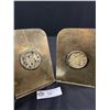 Image 2 : Vintage Asian Brass Bookends w/Jade Medallions
