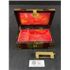 Image 1 : Vintage Rosewood w/Brass Accents Jewel Box w/Lock & Key