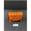 Image 1 : Cool Vintage Alligator Handbag- Used As A Display For Postcards